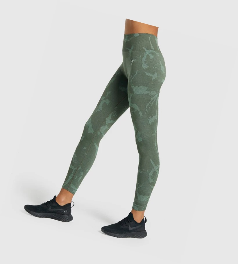 Leggins Gymshark Adapt Camo Seamless High Waisted Mujer Verdes | YZAFCUK-35