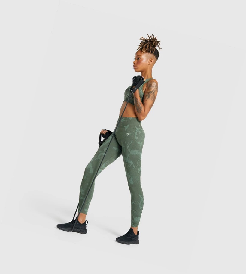 Leggins Gymshark Adapt Camo Seamless High Waisted Mujer Verdes | YZAFCUK-35