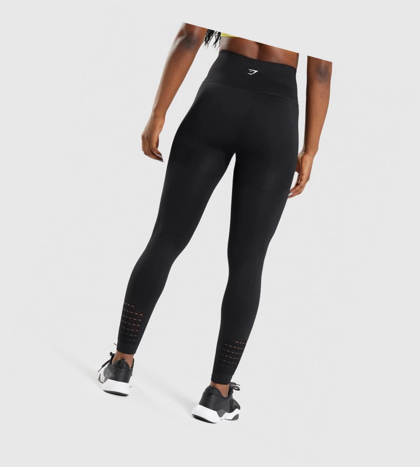 Leggins Gymshark Energy Seamless High Waisted Mujer Negros | HDXTQYU-52