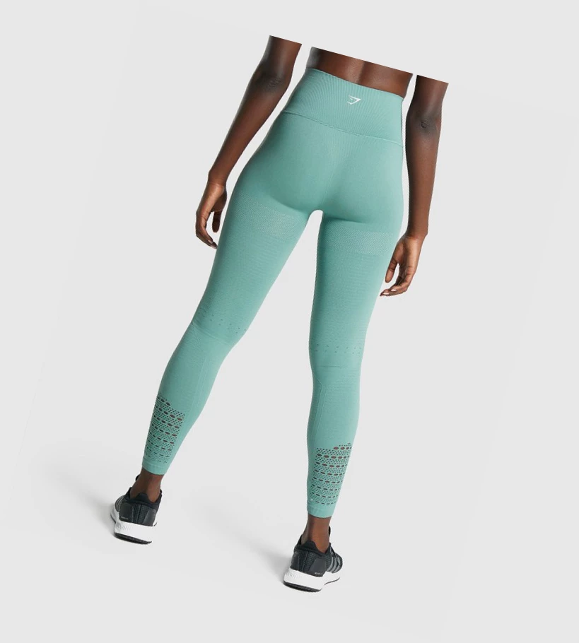 Leggins Gymshark Energy Seamless High Waisted Mujer Verdes Claro | IDFQUYR-49