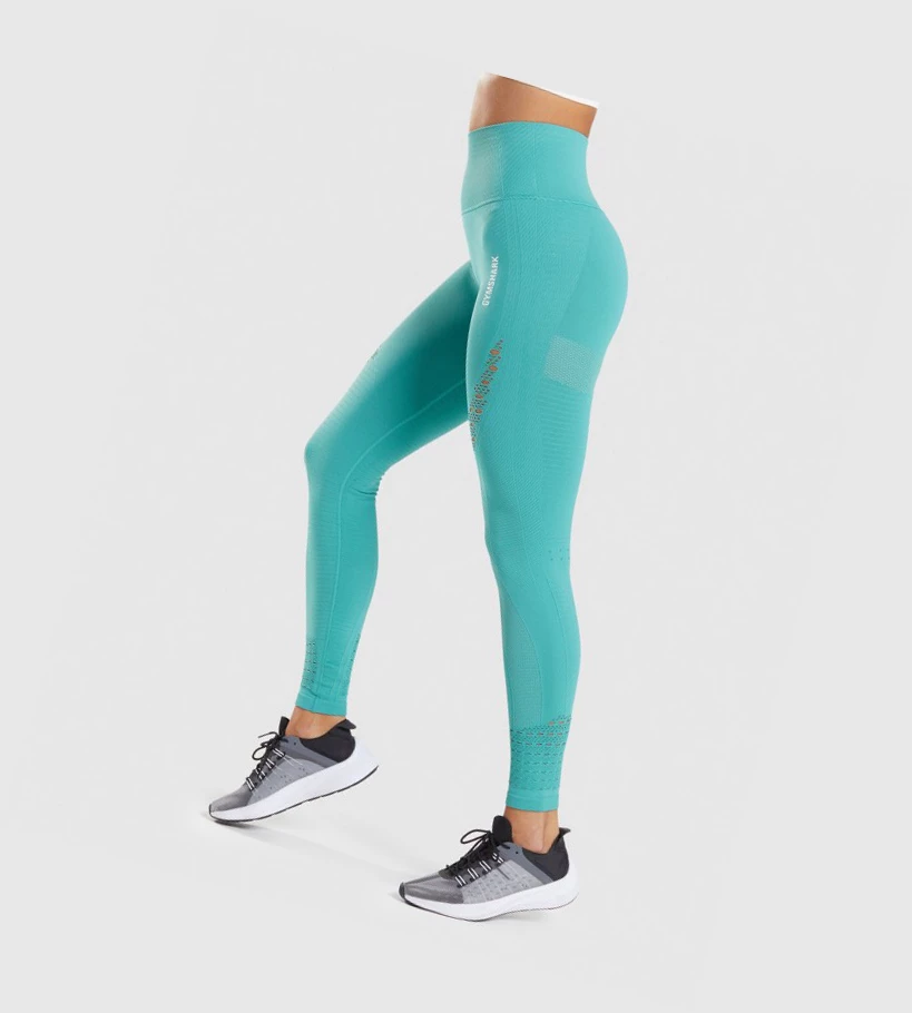 Leggins Gymshark Energy Seamless High Waisted Mujer Turquesa | KRBYPXJ-82