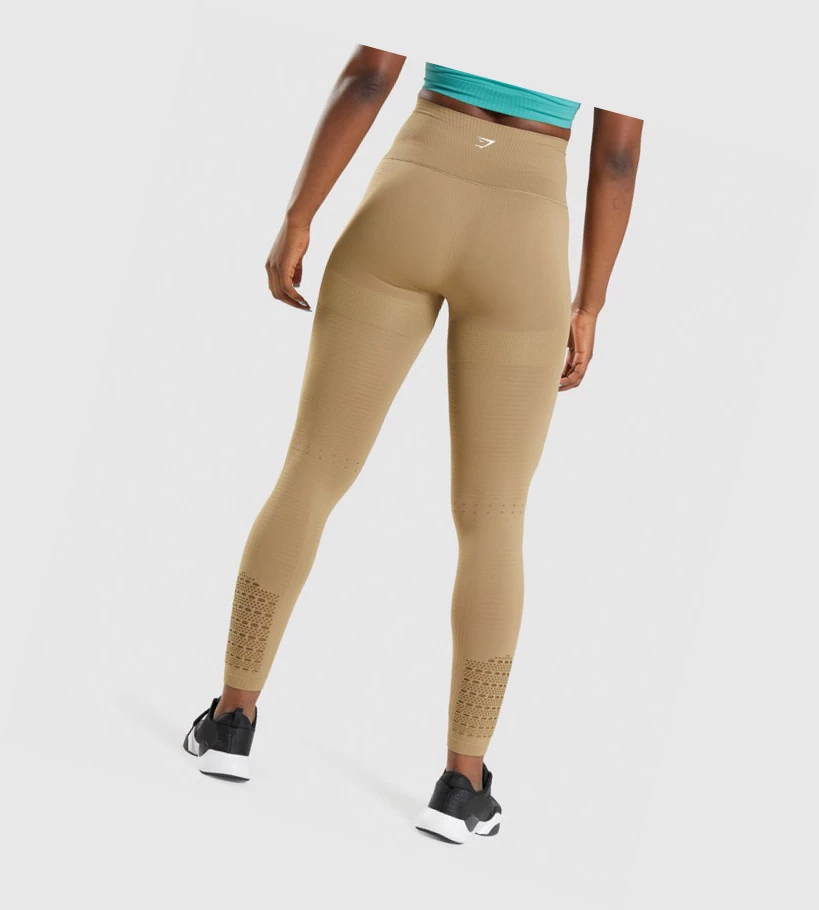 Leggins Gymshark Energy Seamless High Waisted Mujer Marrom | UHKRESJ-19