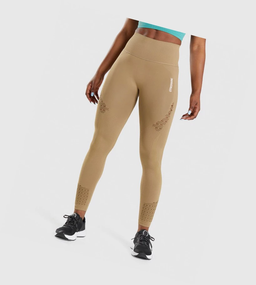 Leggins Gymshark Energy Seamless High Waisted Mujer Marrom | UHKRESJ-19