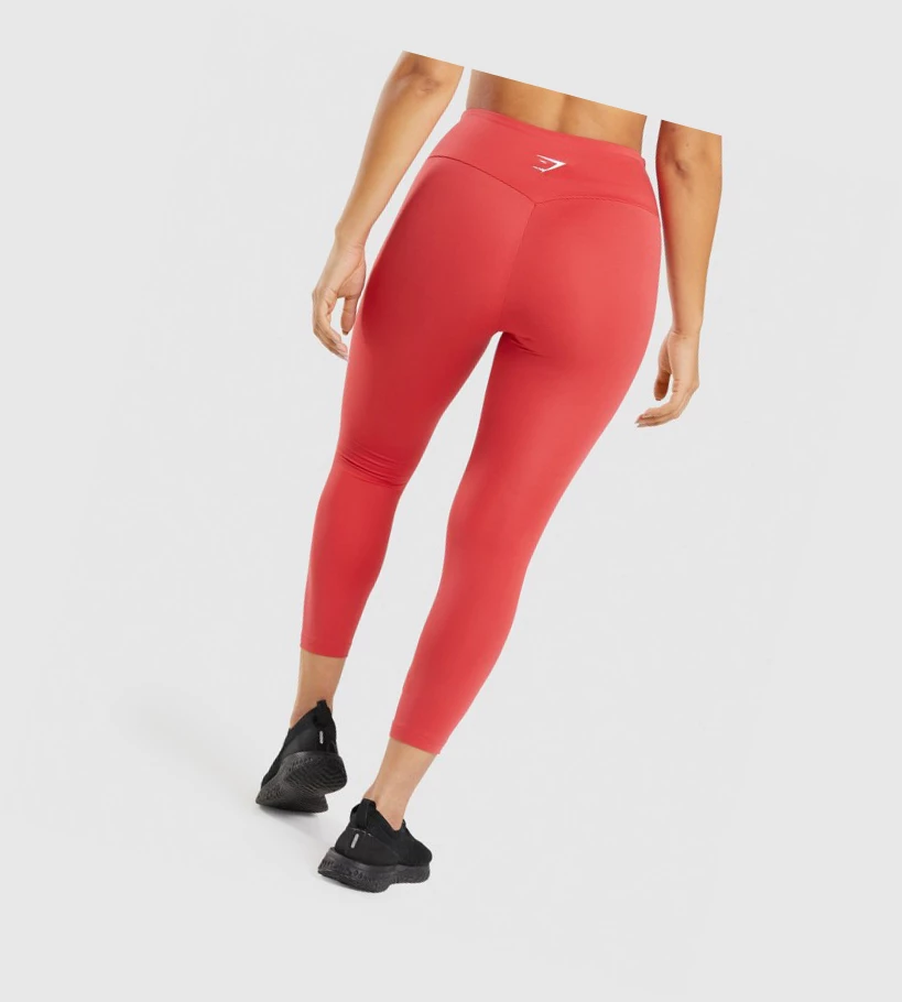 Leggins Gymshark Entrenamiento 7/8 High Waisted Mujer Rojos | YMWSLTZ-89