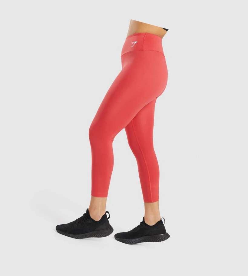 Leggins Gymshark Entrenamiento 7/8 High Waisted Mujer Rojos | YMWSLTZ-89