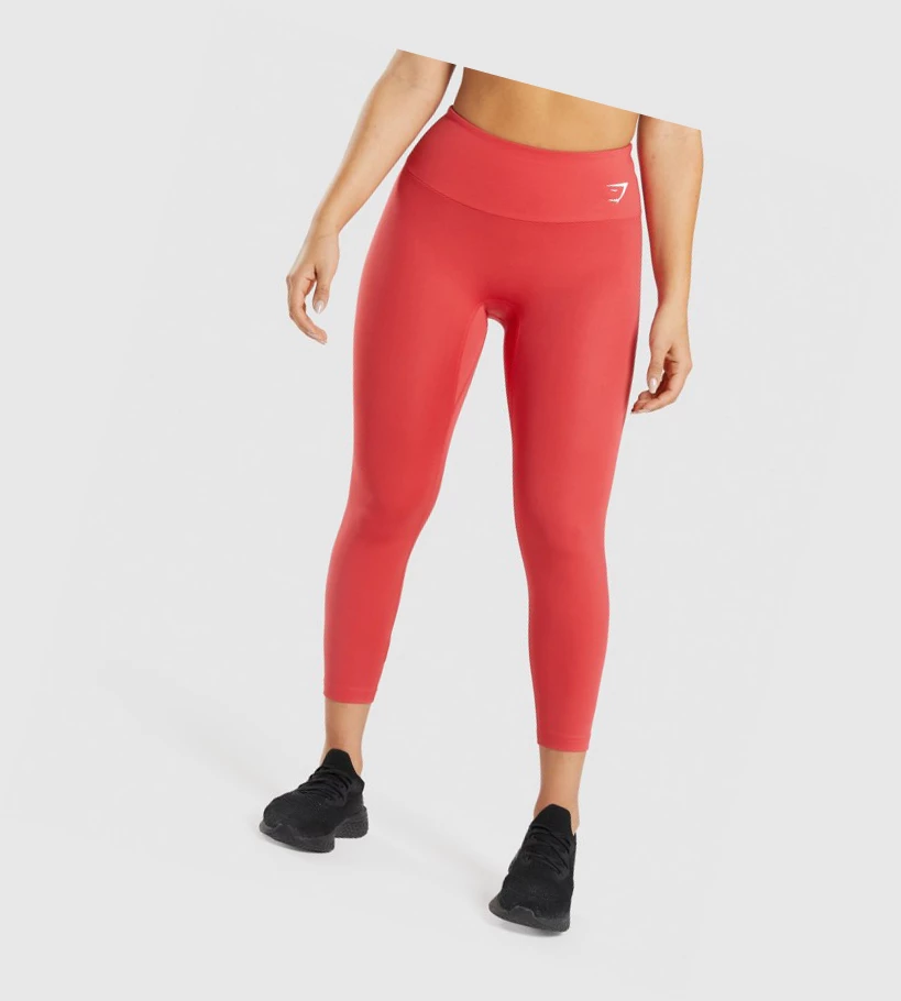 Leggins Gymshark Entrenamiento 7/8 High Waisted Mujer Rojos | YMWSLTZ-89