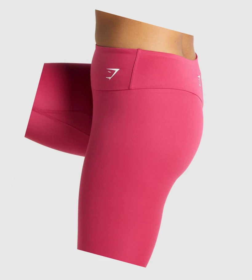 Leggins Gymshark Entrenamiento Cropped High Waisted Mujer Rosas | CRTBENQ-26