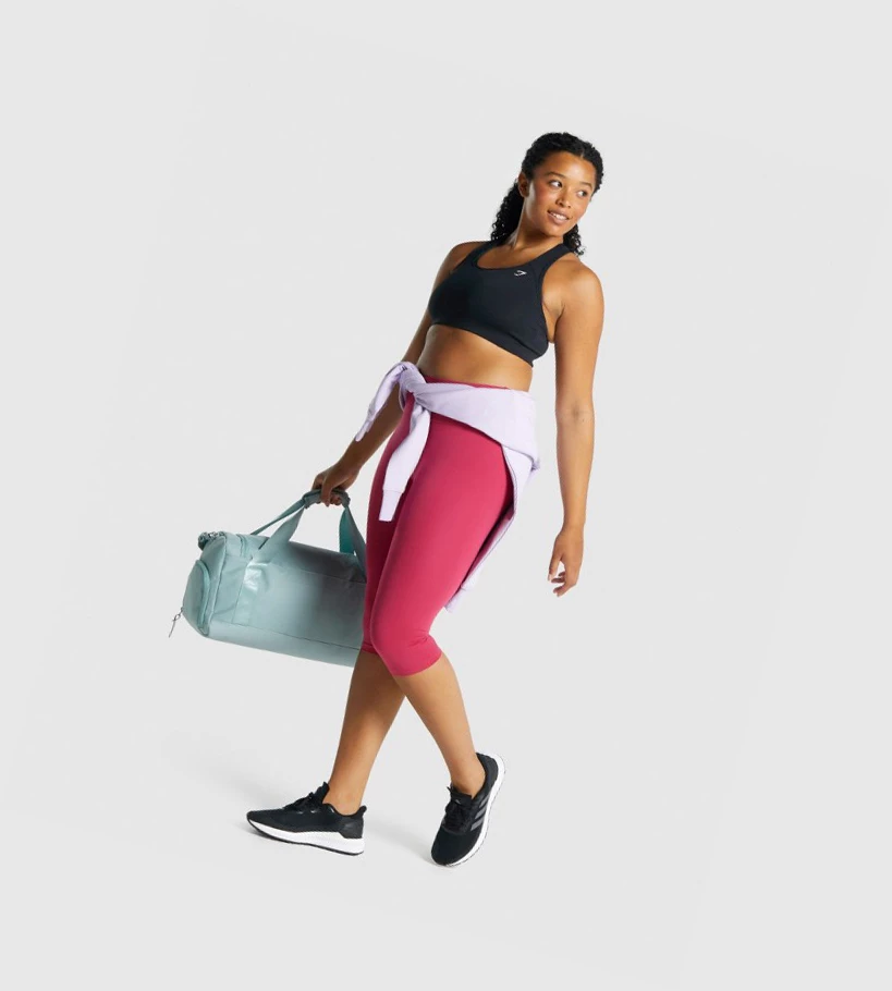 Leggins Gymshark Entrenamiento Cropped High Waisted Mujer Rosas | CRTBENQ-26