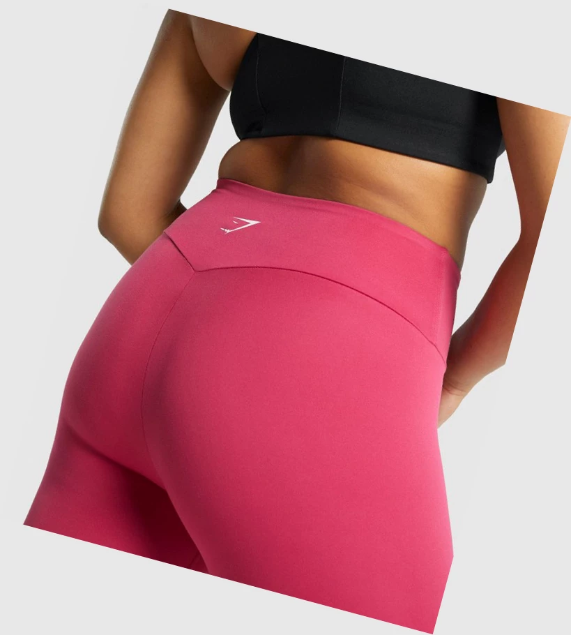 Leggins Gymshark Entrenamiento Cropped High Waisted Mujer Rosas | CRTBENQ-26