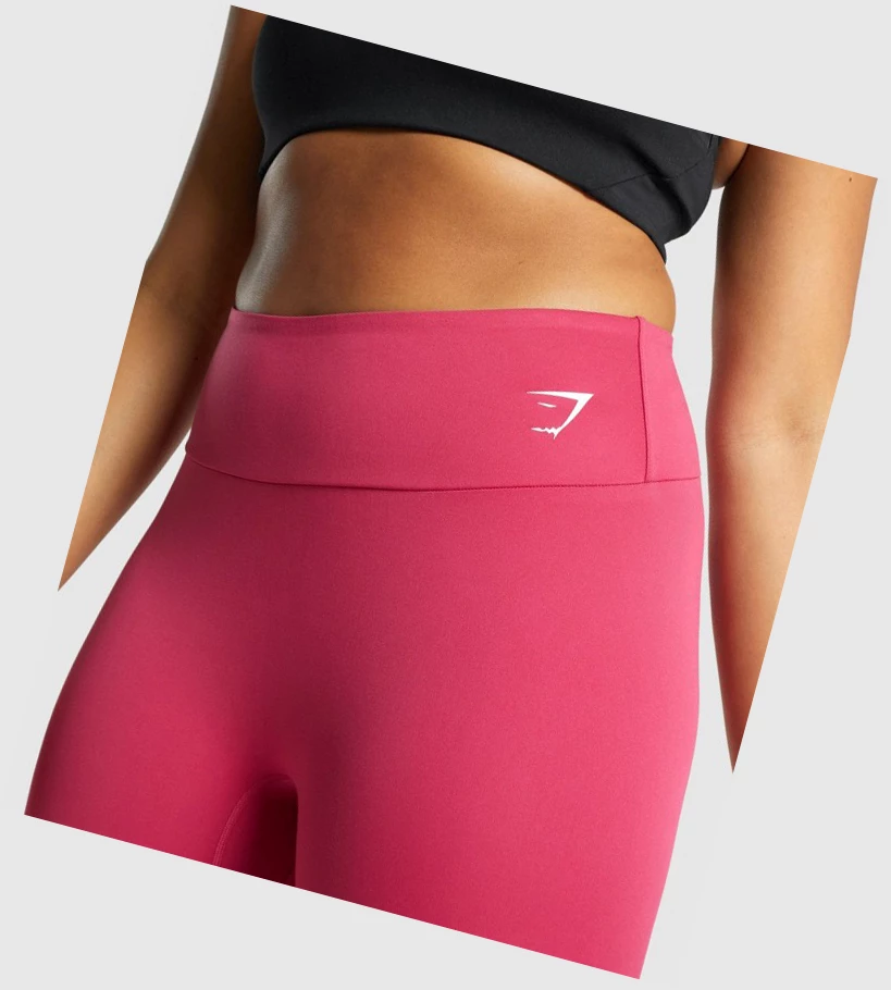 Leggins Gymshark Entrenamiento Cropped High Waisted Mujer Rosas | CRTBENQ-26