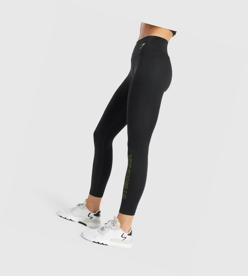 Leggins Gymshark Entrenamiento Estampados High Waisted Mujer Negros | KURAYND-12