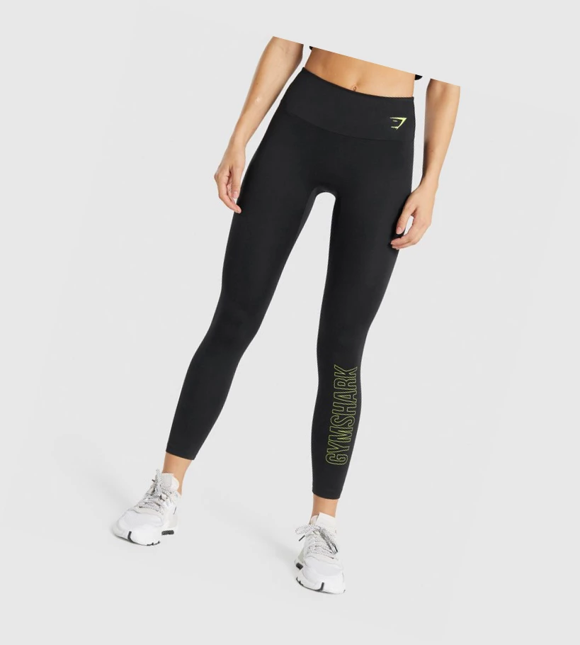 Leggins Gymshark Entrenamiento Estampados High Waisted Mujer Negros | KURAYND-12