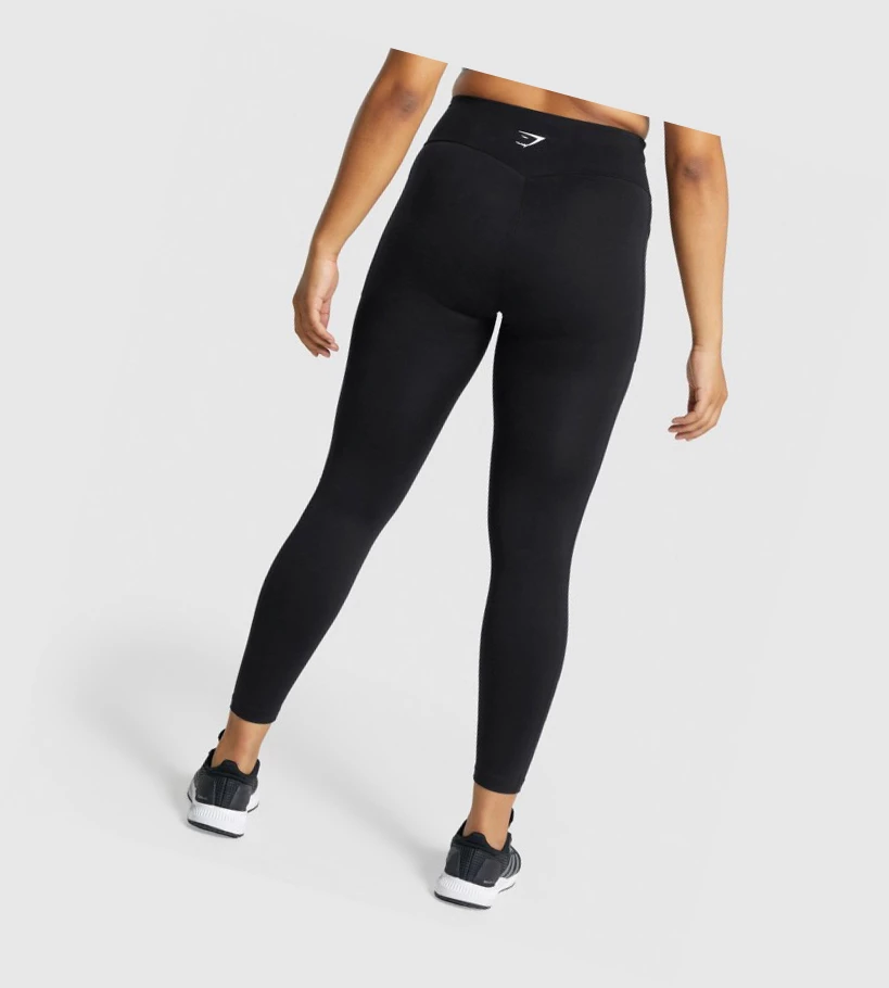 Leggins Gymshark Entrenamiento Mesh Pocket High Waisted Mujer Negros | KEMVQYT-91