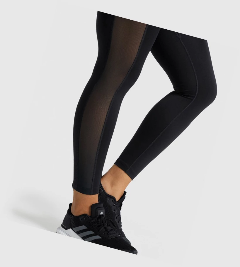 Leggins Gymshark Entrenamiento Mesh Pocket High Waisted Mujer Negros | KEMVQYT-91