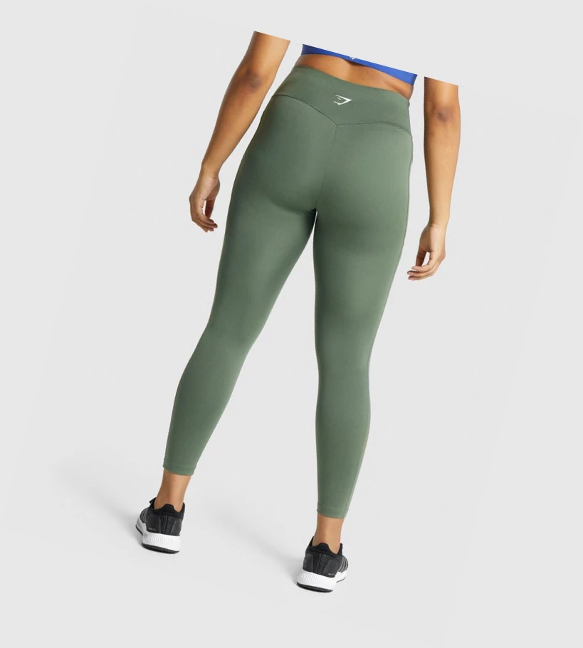 Leggins Gymshark Entrenamiento Mesh Pocket High Waisted Mujer Verdes | KESIRMW-74