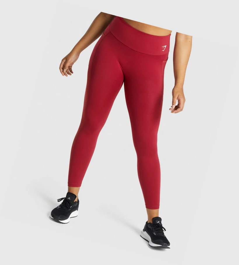 Leggins Gymshark Entrenamiento Mesh Pocket High Waisted Mujer Vino | XTYCIHN-69