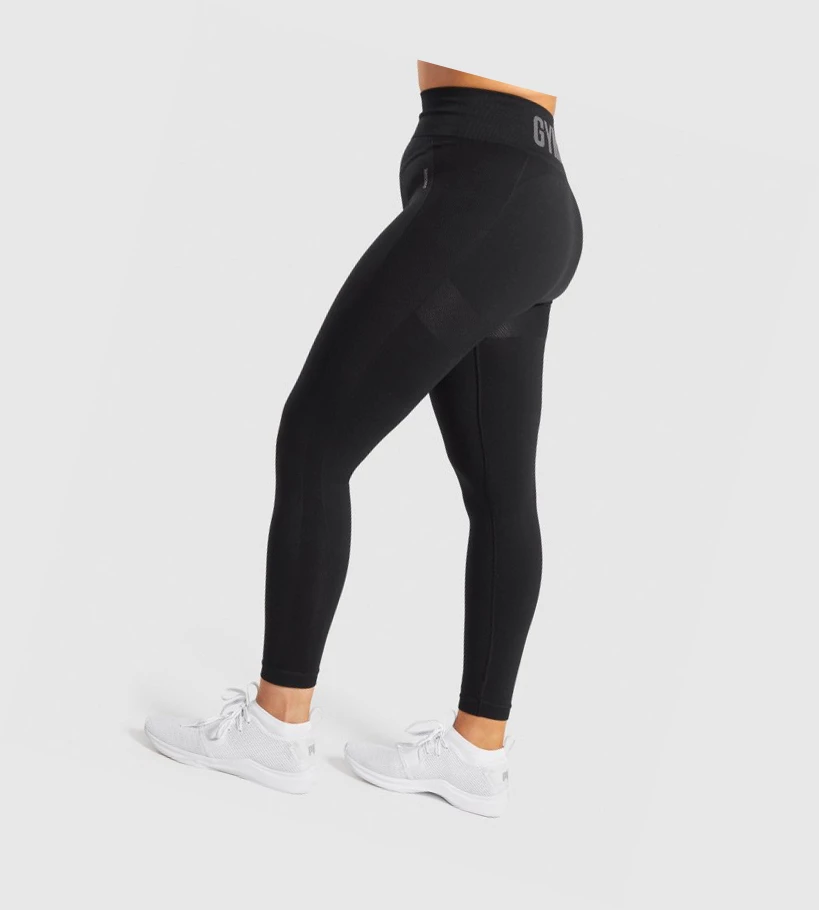 Leggins Gymshark Flex High Waisted Mujer Negros Grises | DCQHGBM-96