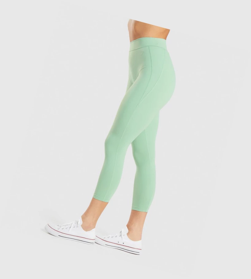 Leggins Gymshark KK Fit 7/8 High Waisted Mujer Verdes | DCGFYPV-75