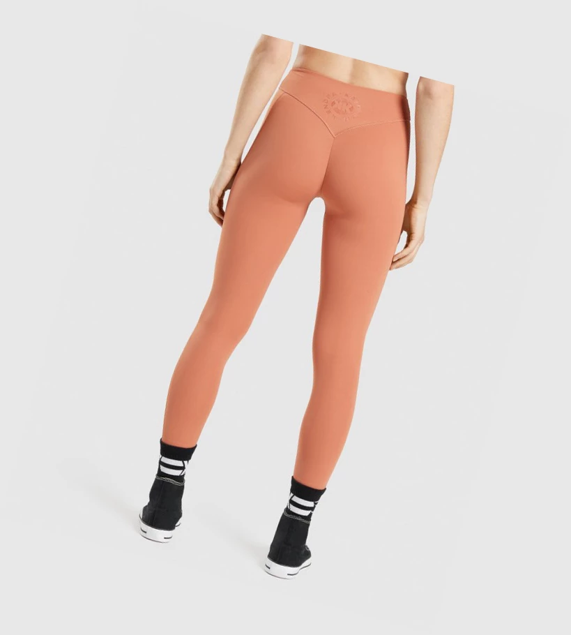 Leggins Gymshark KK Fit 7/8 High Waisted Mujer Naranjas | QGVISNZ-08