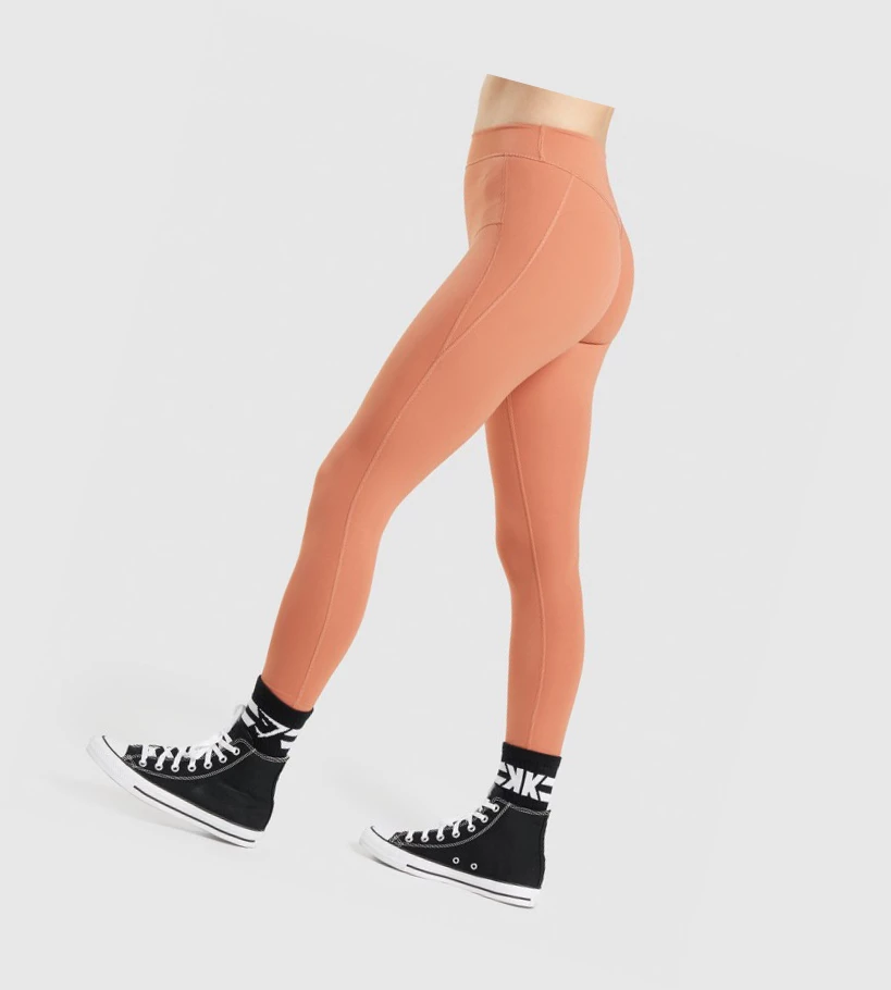 Leggins Gymshark KK Fit 7/8 High Waisted Mujer Naranjas | QGVISNZ-08