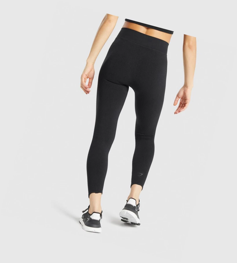 Leggins Gymshark Pause Seamless High Waisted Mujer Negros | LJCHTXI-57