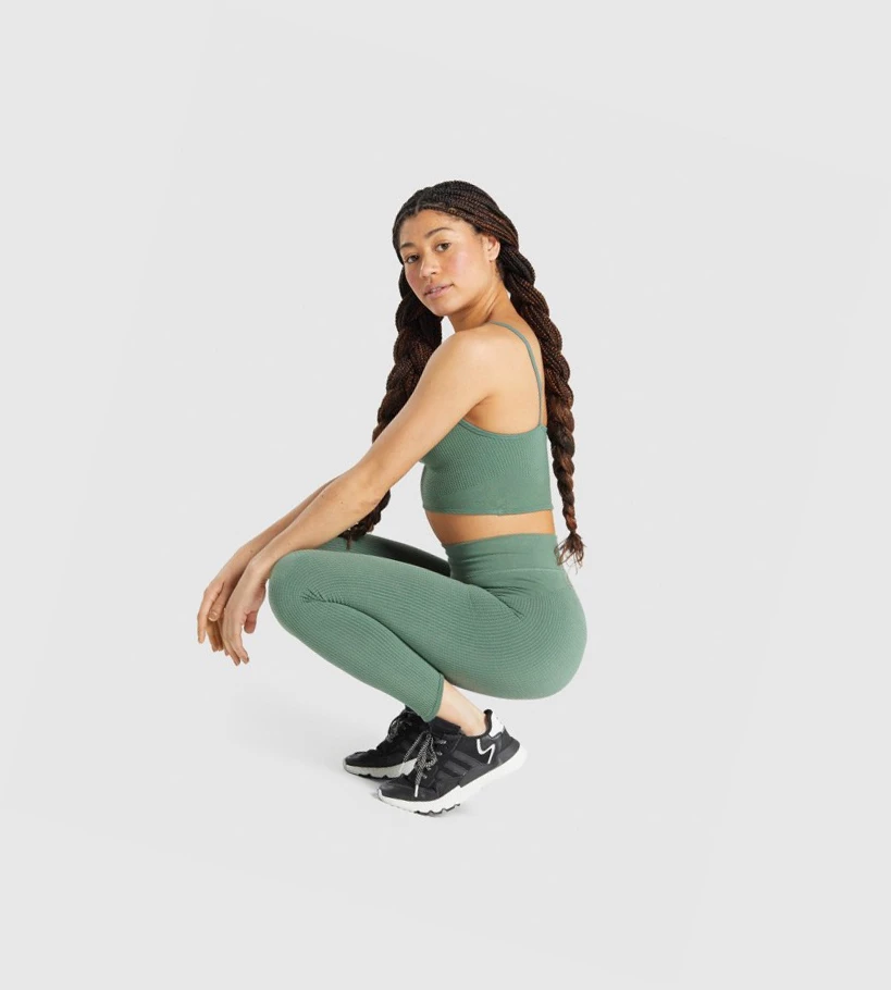 Leggins Gymshark Pause Seamless High Waisted Mujer Verdes | WLGXYUF-08