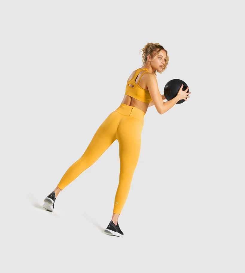 Leggins Gymshark Vital Rise Seamless High Waisted Mujer Amarillos | QWTCNYD-76