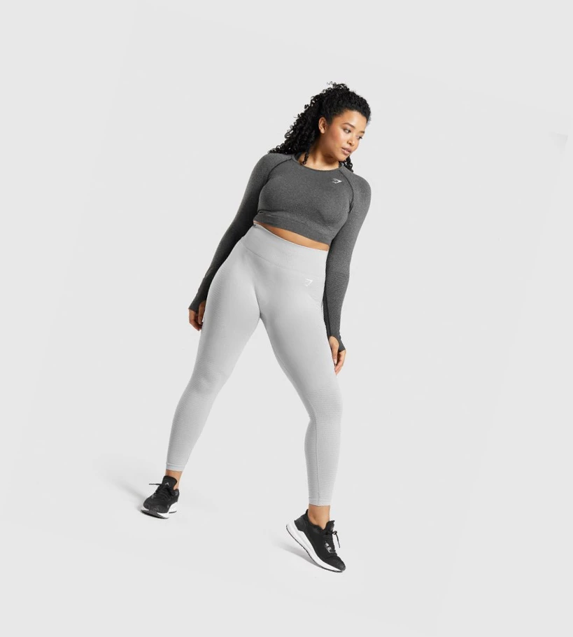 Leggins Gymshark Vital Seamless 2.0 High Waisted Mujer Grises Claro | HKXBULJ-36