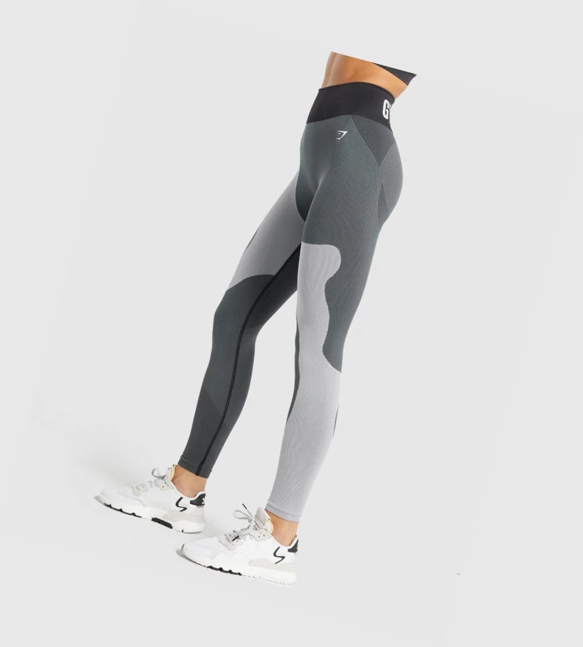 Leggins Gymshark WTFlex Seamless High Waisted Mujer Grises | LCKBZJA-68