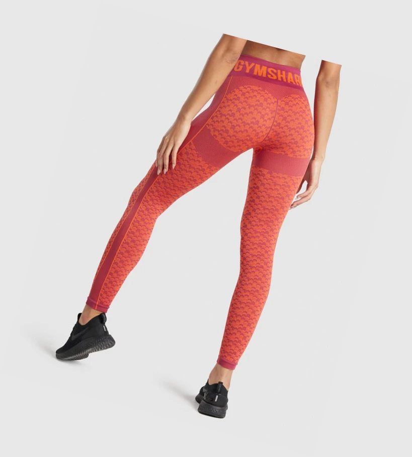 Leggins Gymshark WTFlex Seamless High Waisted Mujer Rosas | RYDZAXO-46