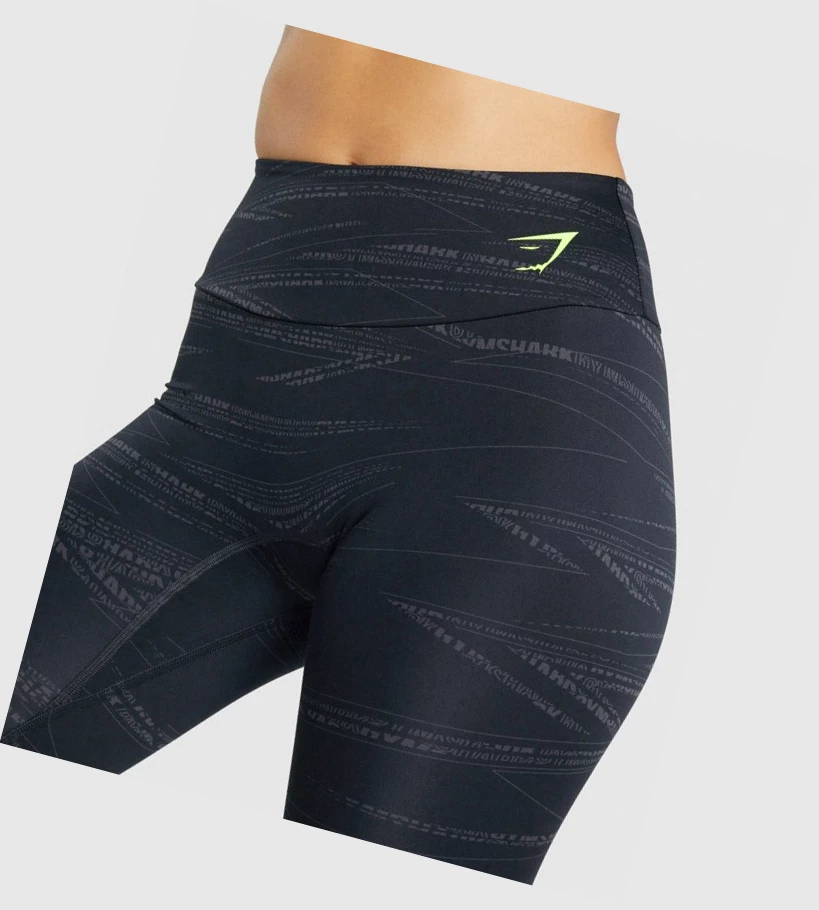 Leggins Gymshark Zone Estampados High Waisted Mujer Negros Grises | EZFVXTN-21