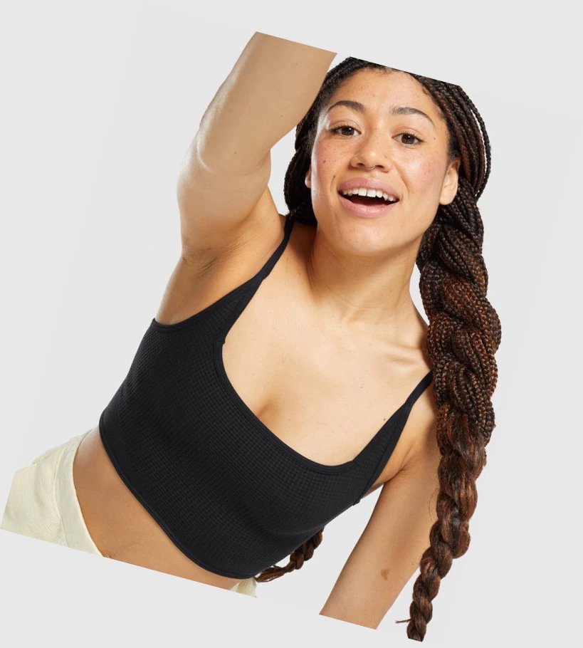 Ropa Interior Gymshark Pause Bralette Mujer Negros | QSHMXRW-96