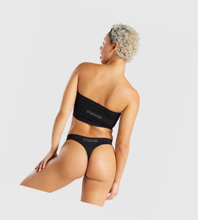 Ropa Interior Gymshark Seamless Bandeau Mujer Negros | QDNWIMH-74