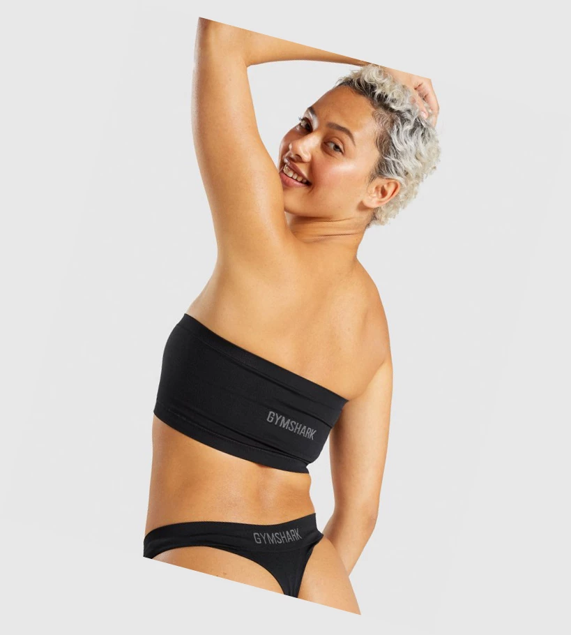 Ropa Interior Gymshark Seamless Bandeau Mujer Negros | QDNWIMH-74