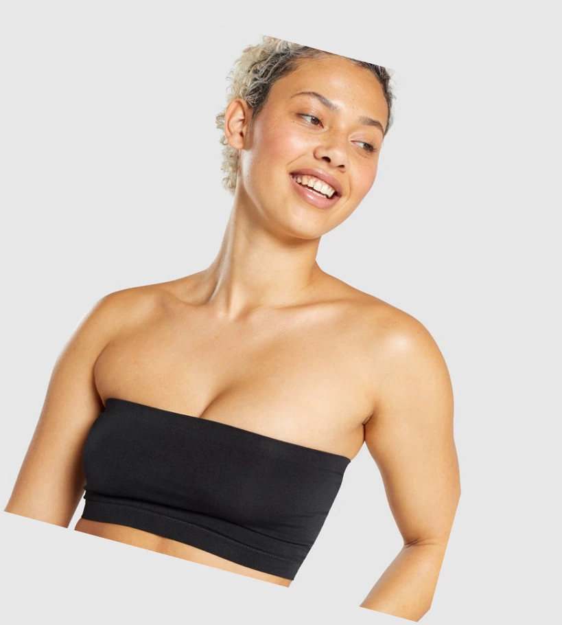 Ropa Interior Gymshark Seamless Bandeau Mujer Negros | QDNWIMH-74