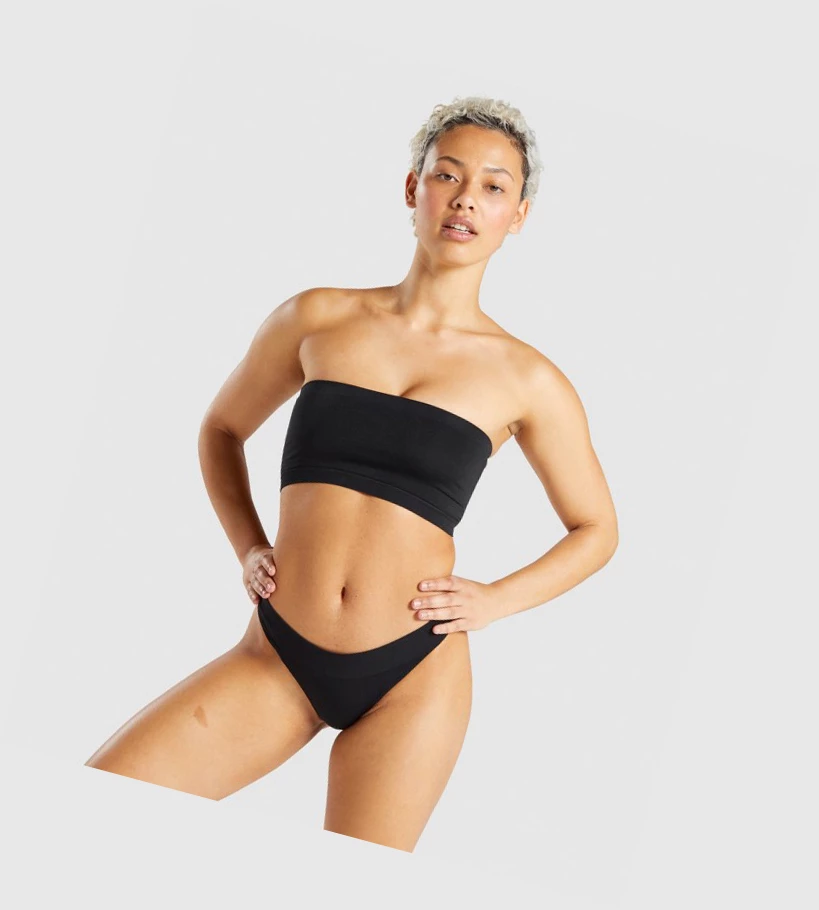 Ropa Interior Gymshark Seamless Bandeau Mujer Negros | QDNWIMH-74