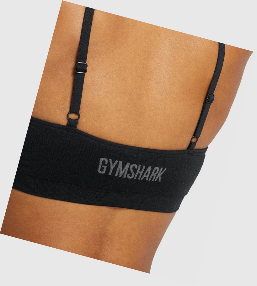 Ropa Interior Gymshark Seamless High Neck Bralette Mujer Negros | FTGIBSR-48