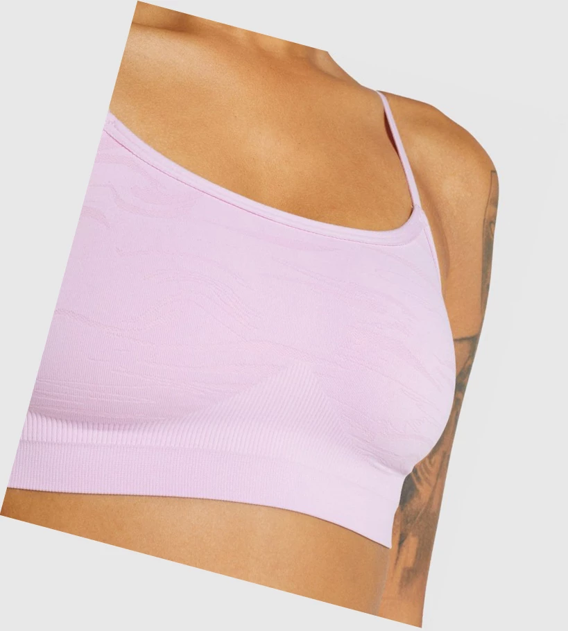 Ropa Interior Gymshark Seamless High Neck Bralette Mujer Rosas Claro | HUCQVPM-90