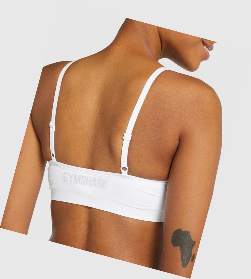 Ropa Interior Gymshark Seamless High Neck Bralette Mujer Blancos | QUZLOEJ-46