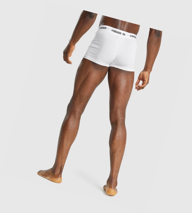 Ropa Interior Gymshark Trunk 2pk Hombre Blancos | ETXMLPQ-32