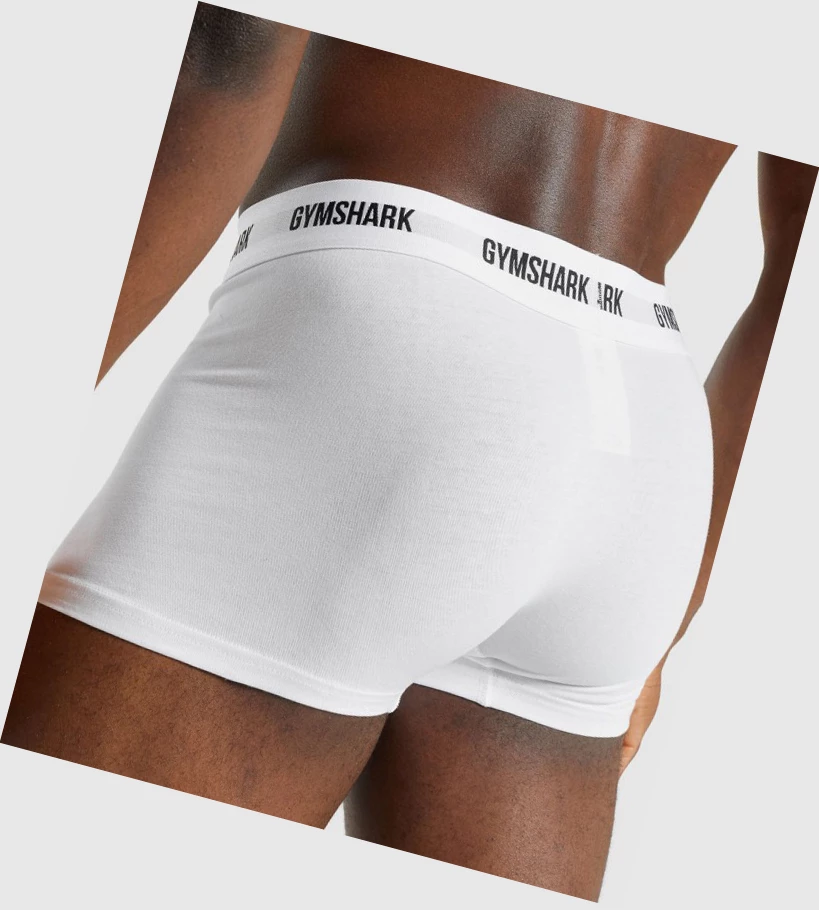 Ropa Interior Gymshark Trunk 2pk Hombre Blancos | ETXMLPQ-32