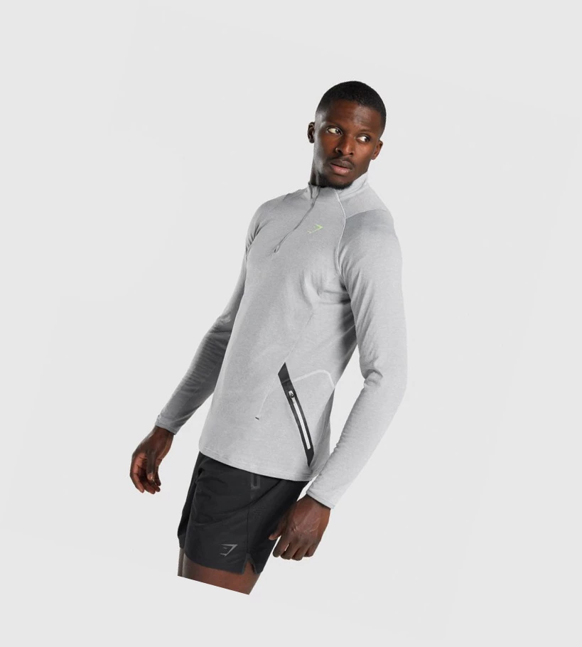 Sudadera Con Capucha Gymshark Apex 1/4 Zip Hombre Grises Claro | ZOJXQMV-72