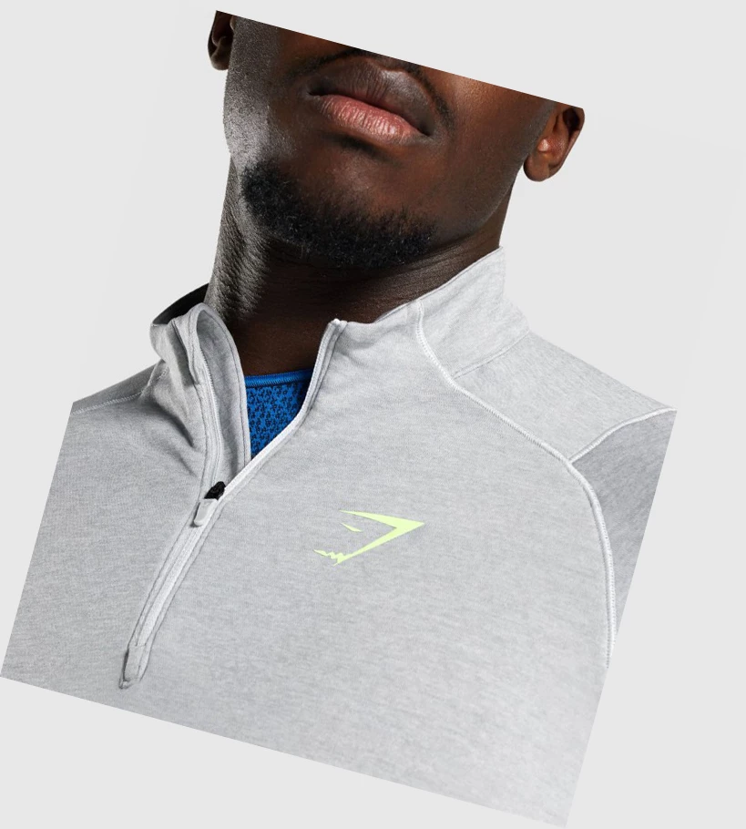 Sudadera Con Capucha Gymshark Apex 1/4 Zip Hombre Grises Claro | ZOJXQMV-72