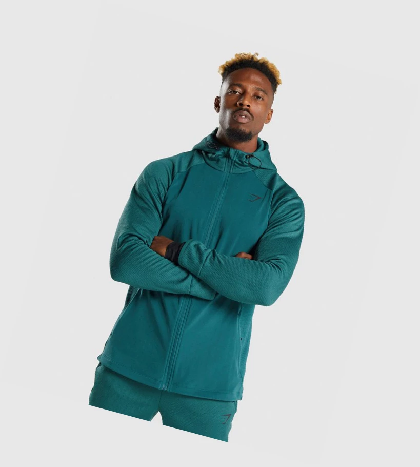 Sudadera Con Capucha Gymshark Apex Zip Hombre Turquesa | MVPFCGN-21