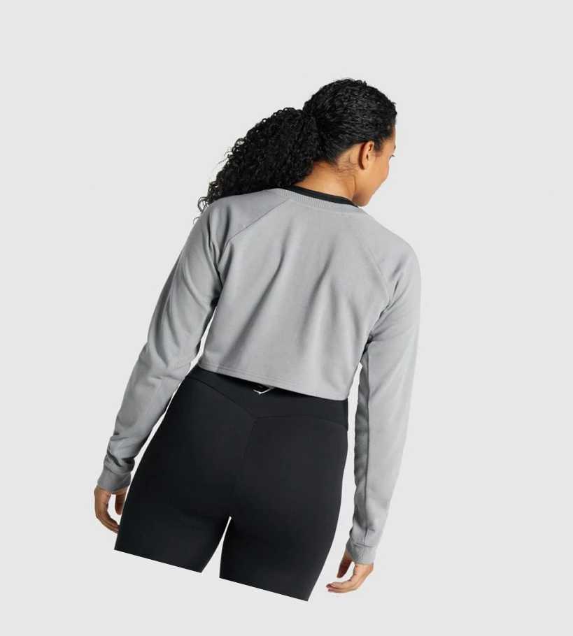 Sudadera Con Capucha Gymshark Apollo Estampados Cropped Sueter Mujer Grises | FRDLTAO-36