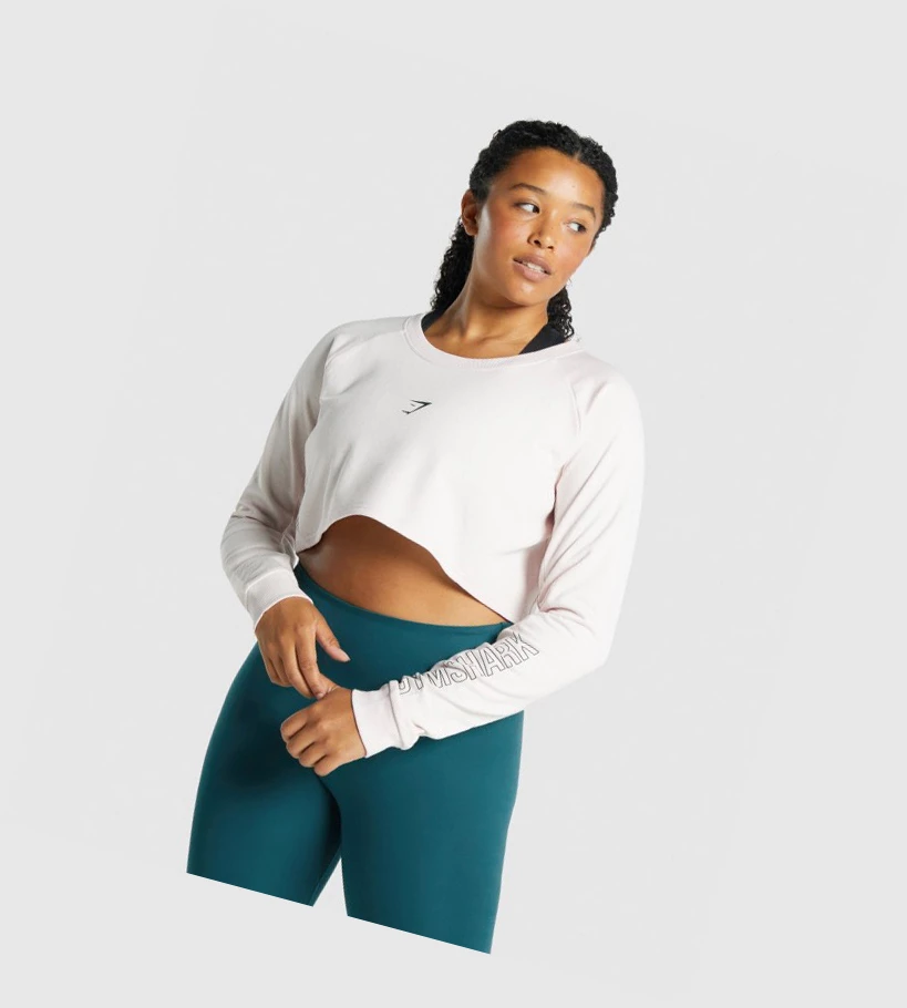 Sudadera Con Capucha Gymshark Apollo Estampados Cropped Sueter Mujer Creme | KREVNBD-24