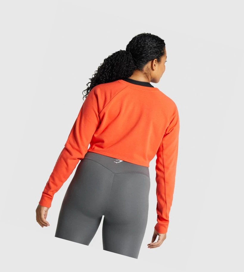 Sudadera Con Capucha Gymshark Apollo Estampados Cropped Sueter Mujer Naranjas | MSCDVFK-15