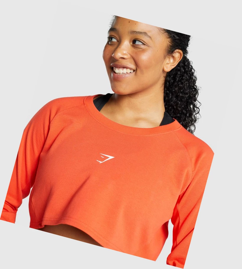 Sudadera Con Capucha Gymshark Apollo Estampados Cropped Sueter Mujer Naranjas | MSCDVFK-15