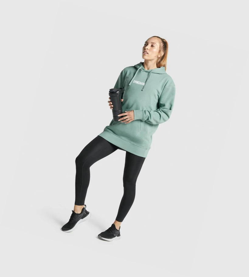 Sudadera Con Capucha Gymshark Apollo Estampados Oversized Mujer Verdes Claro | YPZBCKU-04