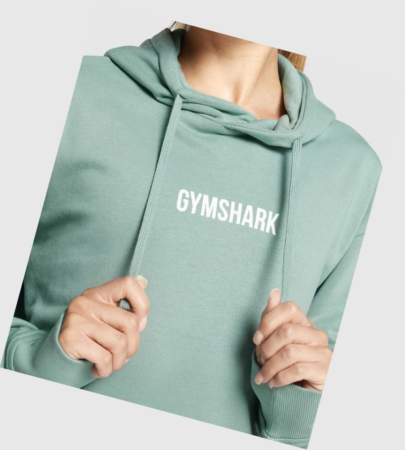 Sudadera Con Capucha Gymshark Apollo Estampados Oversized Mujer Verdes Claro | YPZBCKU-04